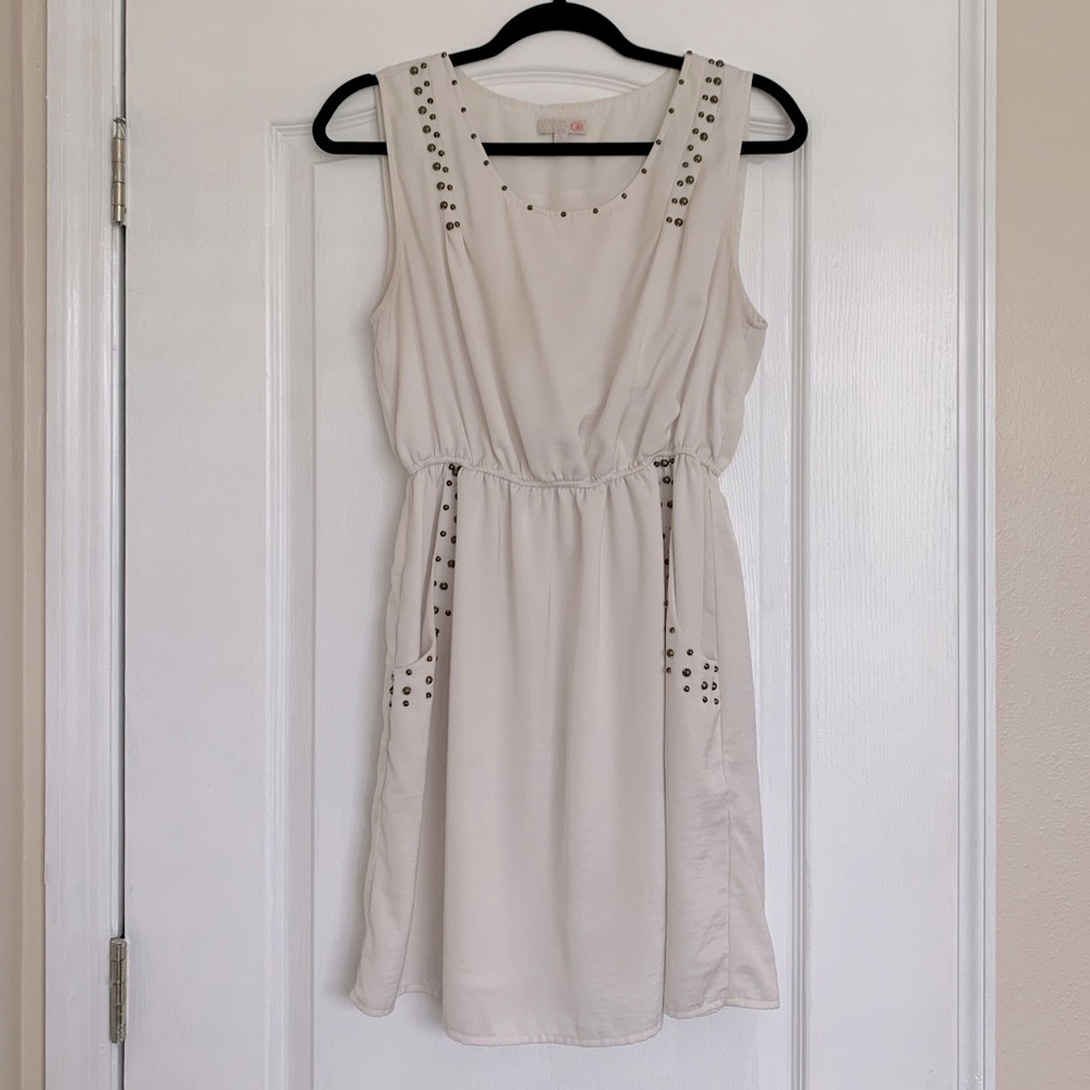 Gianni Bini Ivory Studded Pocket Dress